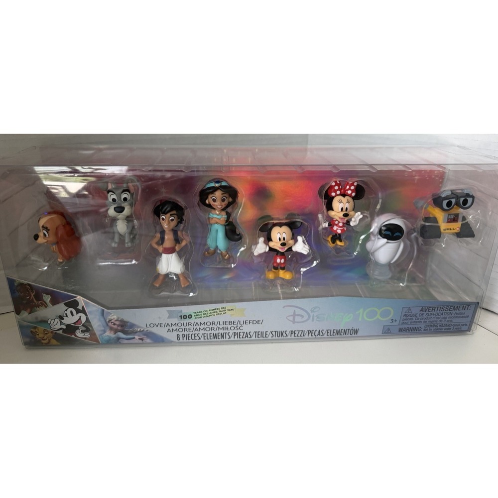 Disney 100 Years Of Love Collector Character 8-Piece Figure Set Limited Edition